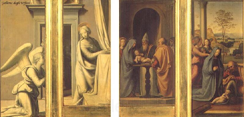 BARTOLOMEO, Fra The Annunciation (front), Circumcision and Nativity (back) Spain oil painting art